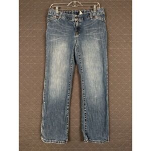 Gap Jeans Women's 2 Blue Denim Light Wash Faded Straight Leg‎ Mid-Rise Cotton